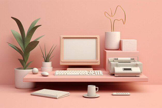 Computer scene mockup