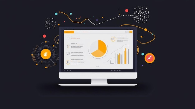 Computer screen displaying charts and graphs