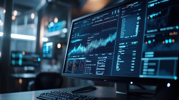 Computer Screen Displaying Data Analysis