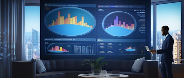 Photo a computer screen shows a graph of graphs and charts