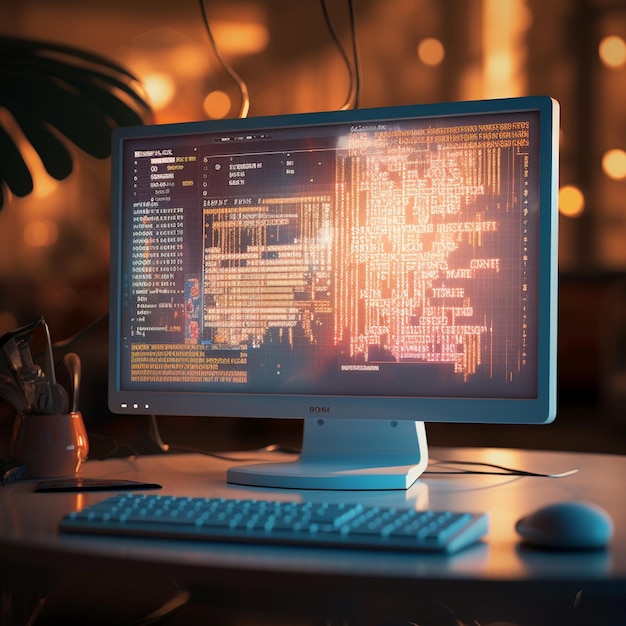 Computer screen with codes programming language code