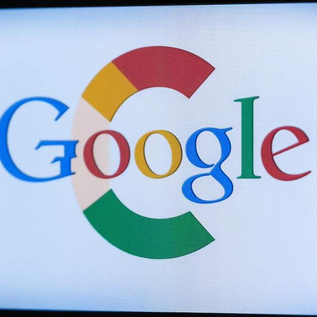 Photo a computer screen with the google logo on it