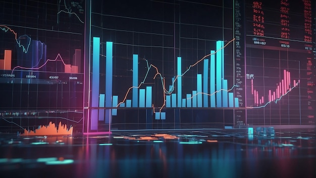 A computer screen with graphs charts and data