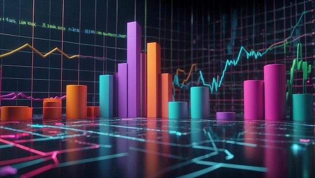 A computer screen with graphs charts and data