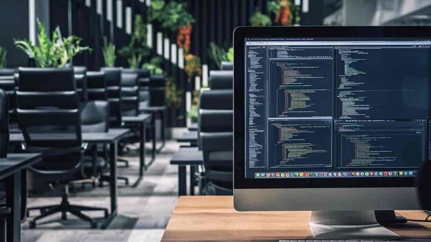 a computer screen with a screen showing a screen with the words macbook pro on it