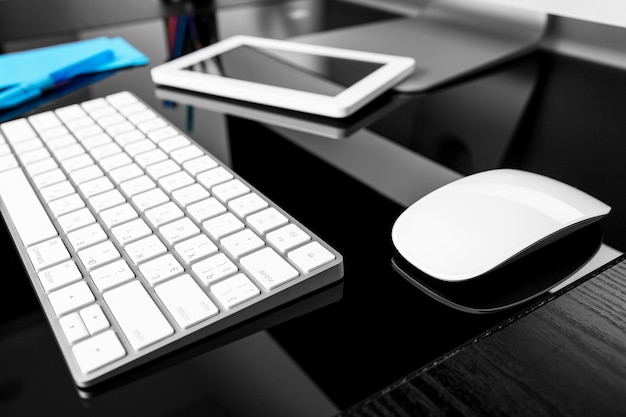 Computer on a table in an office