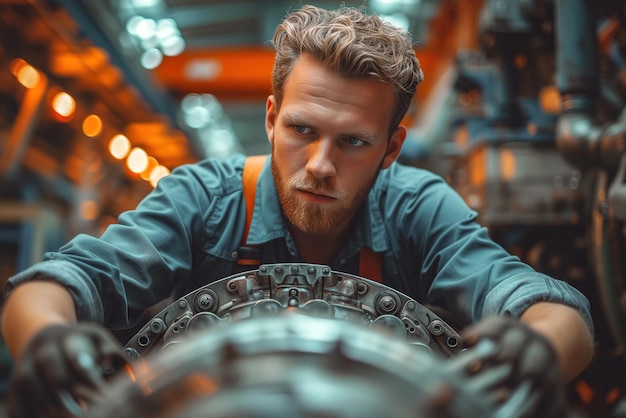 Concentrated Aircraft Mechanic During Maintenance