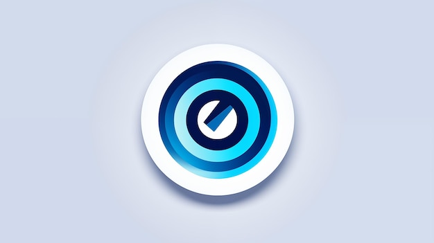 Concentric Circles with Gradient Blue Target Icon on White Background