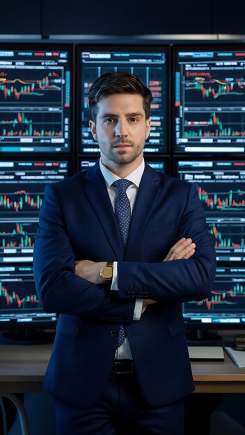 Photo concept about forex currency exchange with trader in the backgro