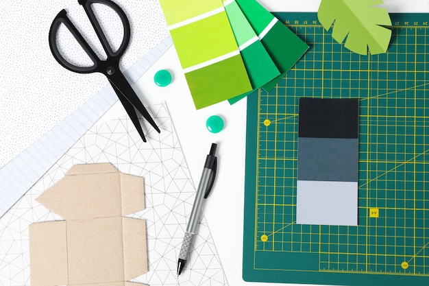 Concept of accessories for patchwork cutting mat