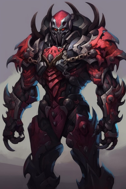 The concept art of an evil guy in armor