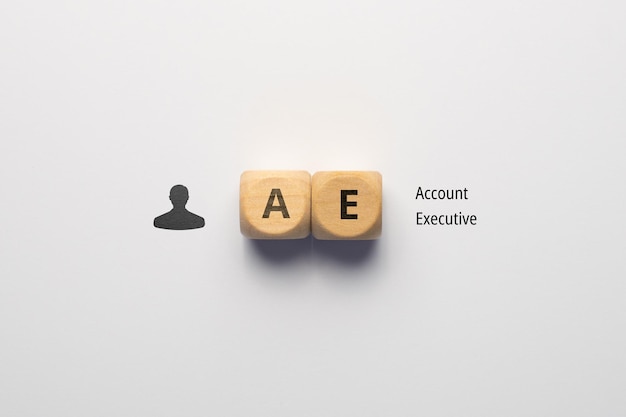 Concept business marketing acronym AE or Account Executive