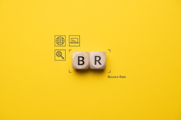 Concept business marketing acronym BR or Bounce Rate