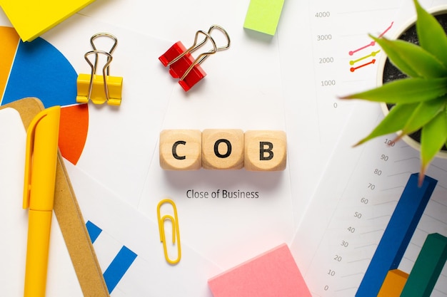 Concept business marketing acronym COB or Close of Business