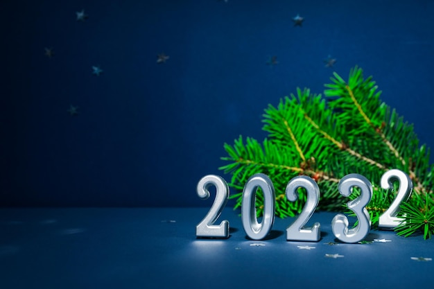 Concept of Change of year 2022 and 2023 space for text