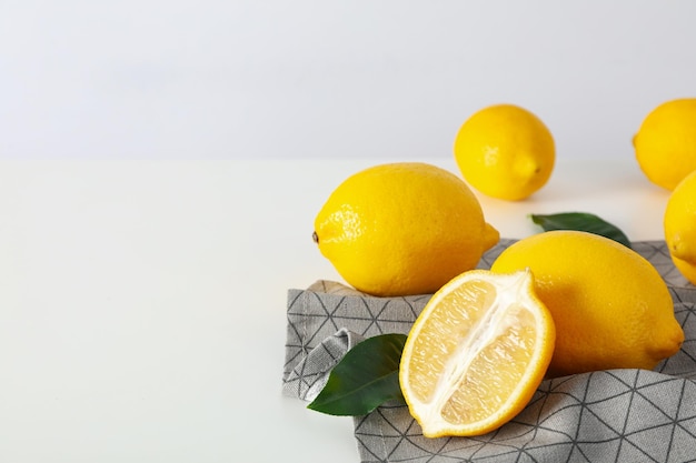 Concept of citrus fruit lemon space for text