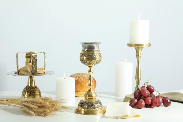 Concept or composition of Eucharist with different accessories