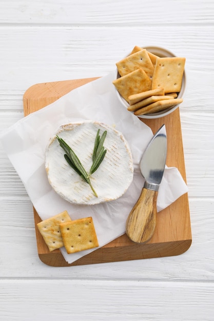 Concept of delicious French food Camembert cheese