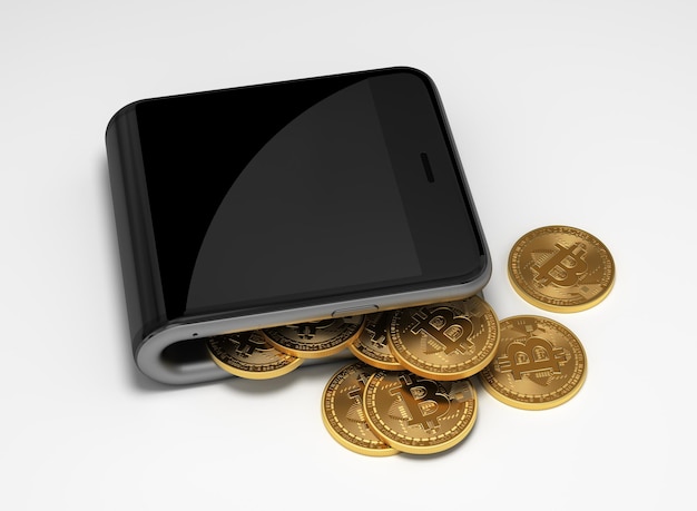 Concept Of Digital Wallet And Bitcoins