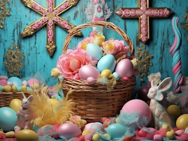 Concept of Easter egg decorating art