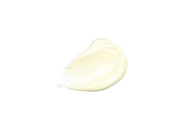 Concept of egg sauce mayonnaise sauce isolated on white background