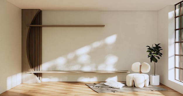 Concept Empty room japanese style3D illustration rendering