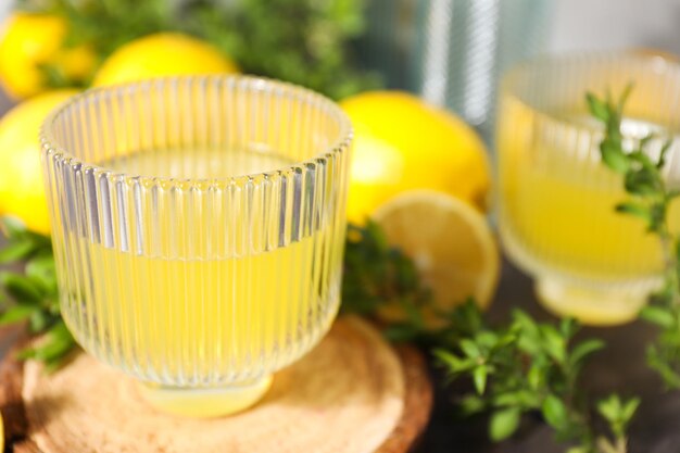 Concept of fresh summer drink Limoncello cocktail