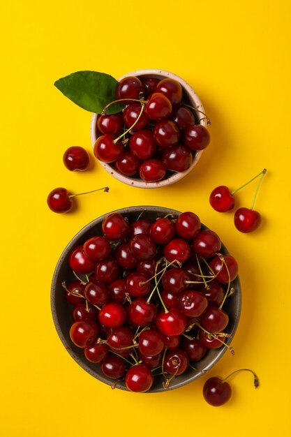 Concept of fresh summer food delicious cherry