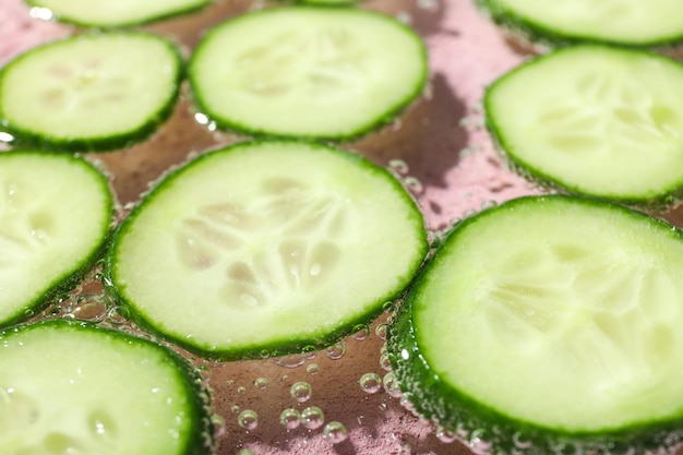 Concept of freshness fresh cucumber close up