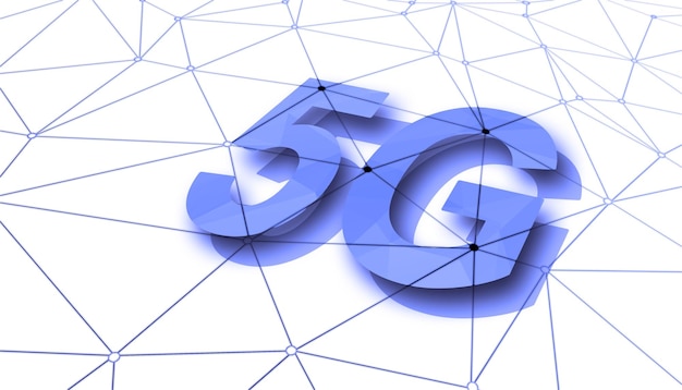 Concept of future technology 5G network systems and internet 3d illustration