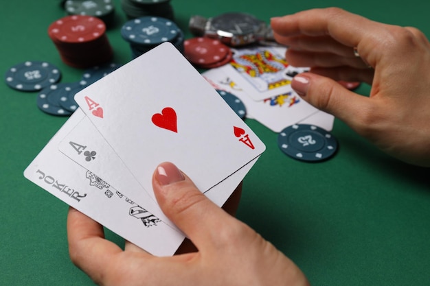 Concept of gambling Poker gambling game accessories for poker