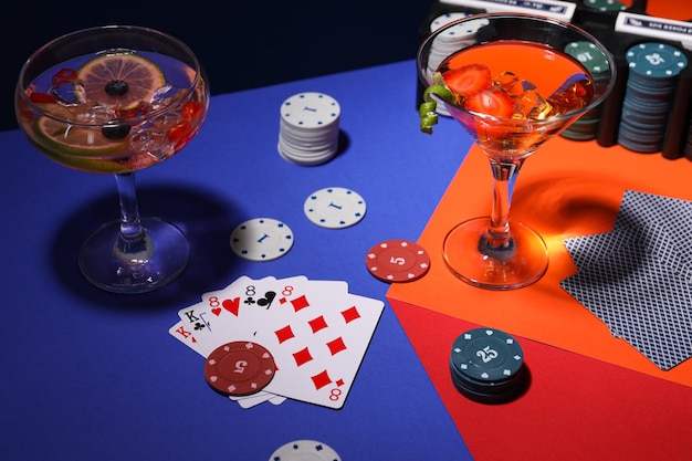 Concept of gambling Poker gambling game accessories for poker