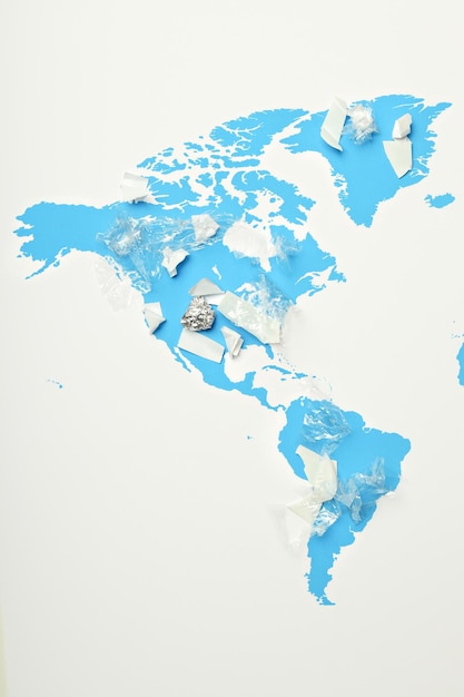 Concept of Global pollution with world map