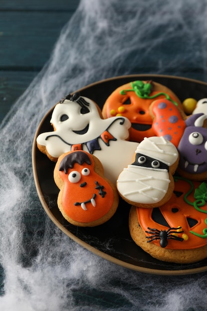 Concept of Halloween sweets funny and tasty cookies