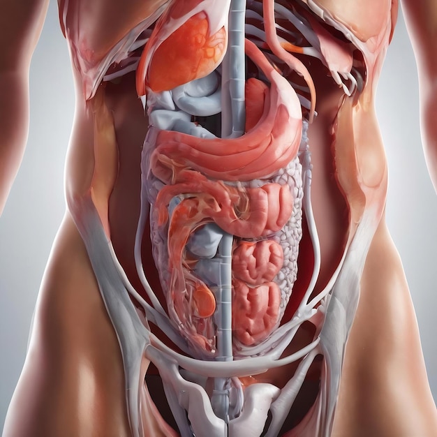 Concept of health care stomach and intestinal problems