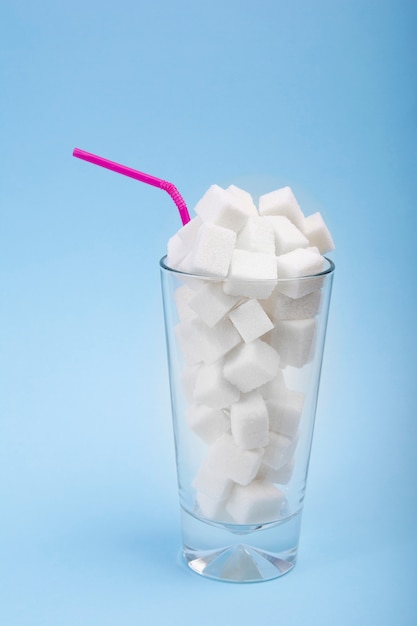 Photo concept of hidden sugar in soda, a source of energy and fast carbs.