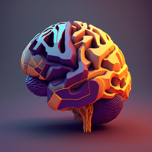 Concept of human intelligence with human brain on blue background