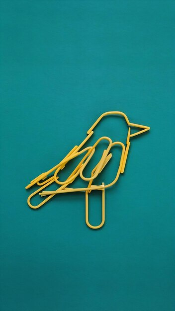 Photo concept image of unique thinking paper clips in the shape of bird idea of teamwork and leadership