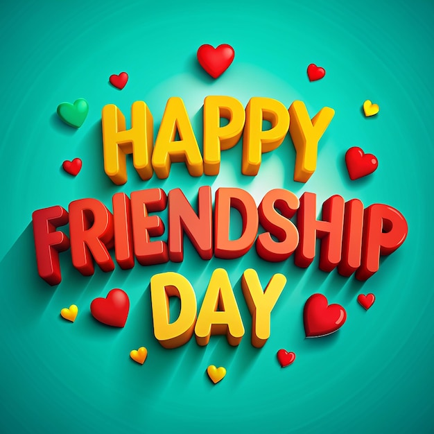 The concept for the international friendship day Text on a sky blue background