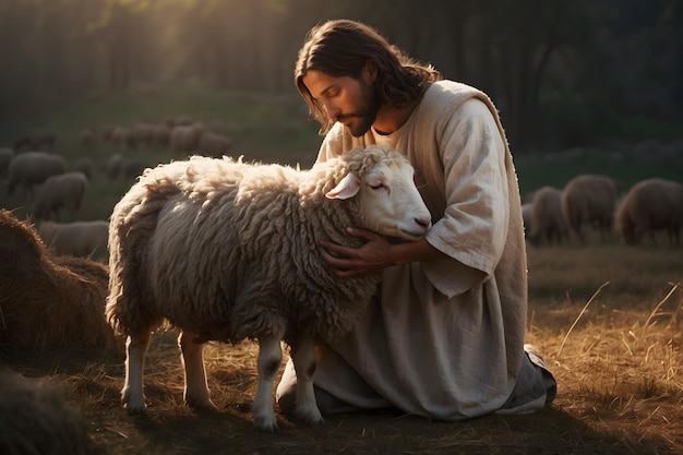 A concept of Jesus recovered the lost sheep as in bible