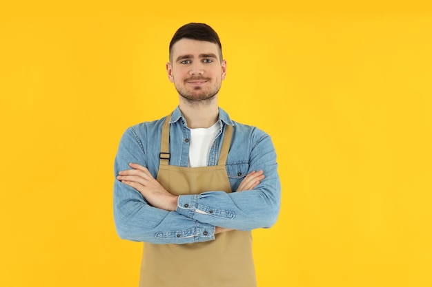 Concept of job with young man waiter