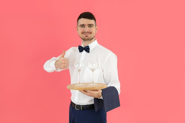 Concept of job with young man waiter