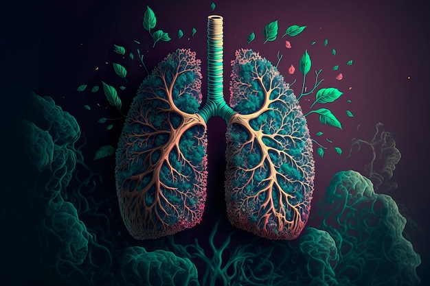 The concept of the lungs of a smoker and a healthy person Generative AI