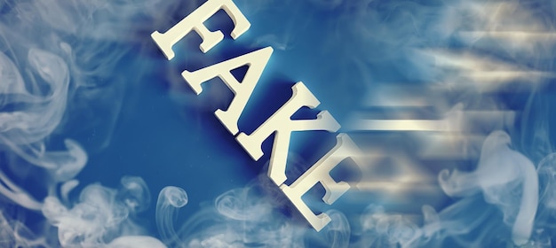 The concept of modern information technology Fake and facts in the news The letters spelled the word fake