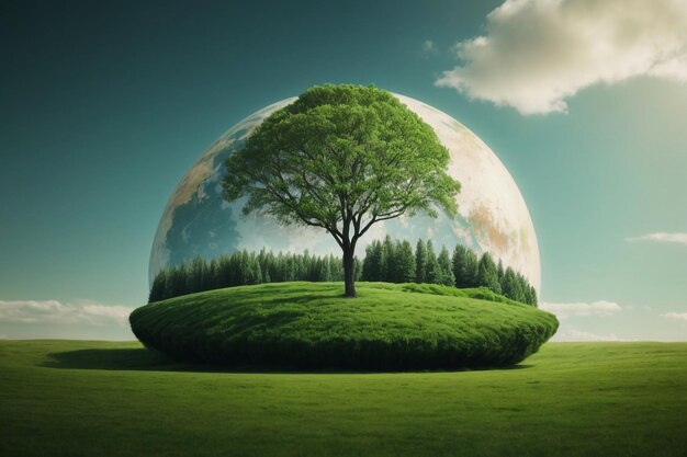 concept nature tree grass landscape map globe green world plant environment growth glob