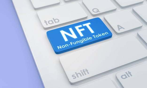 Concept of NFT, non-fungible tokens, 3d illustration