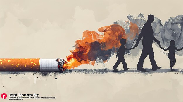 Photo concept of no smoking and world no tobacco day 2024 world no tobacco day creative template banner poster social media post greetings cardillustration