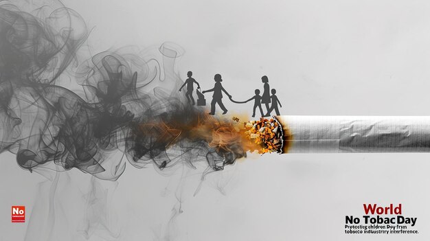 Photo concept of no smoking and world no tobacco day 2024 world no tobacco day creative template banner poster social media post greetings cardillustration