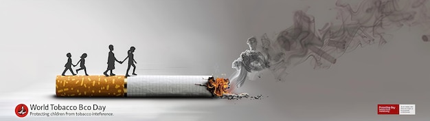 Photo concept of no smoking and world no tobacco day 2024 world no tobacco day creative template banner poster social media post greetings cardillustration