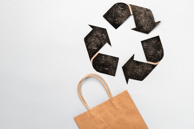 Concept of paper recycling, eco friendly consumerism